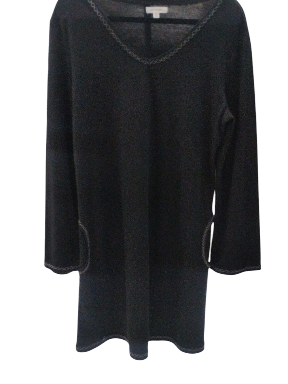 Max Studio Black V-Neck Long Sleeve Sweater Tunic SZ XL